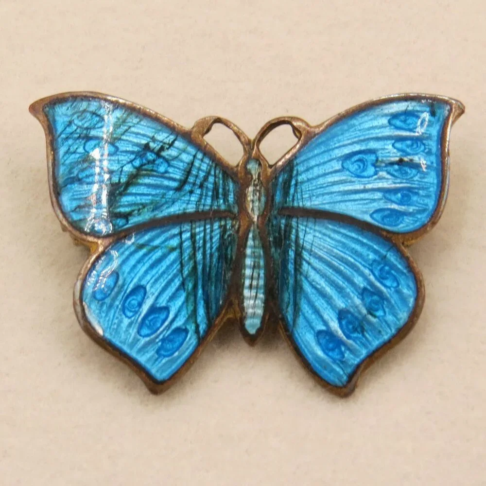 Vintage Enamel Butterfly Brooch Pins Lot of 4